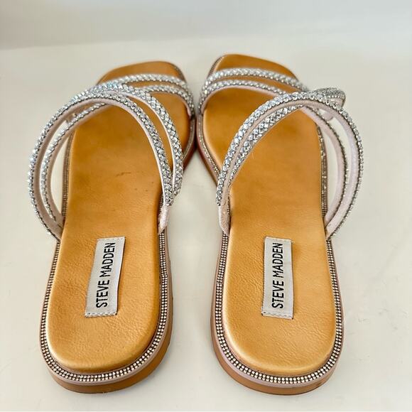 Steve Madden sparkly strappy sandals size 9 silver and crystals - Picture 5 of 7